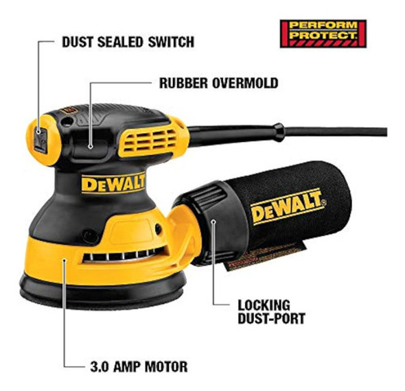 Lijadora De Órbita Aleatoria Dewalt, 5 Pulgadas (dwe6421k) 1
