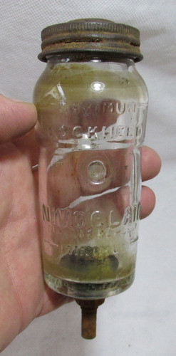 Antiguo Depósito Nivoclair Liquido Freno Lockheed Vidrio 1