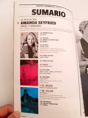 Revista Beglam Argentina Amanda Seyfried 2011 Boedo Capital 1