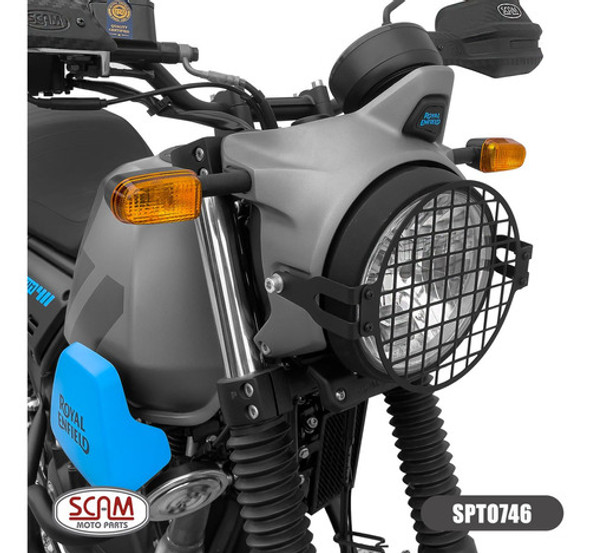 Protetor Farol Royal Enfield Scram 411 Scam Aço Carb Spto746 1