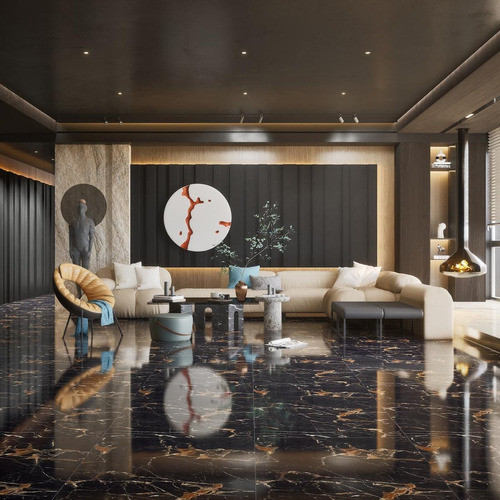Porcelanato Importado Pulido 60x120 Cm Sagon Black - 1era 1