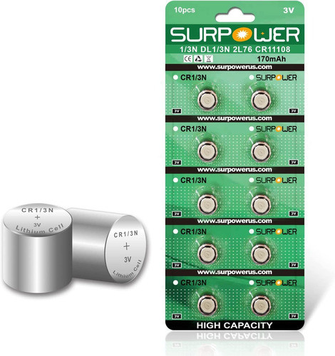 Paquete De 10 Baterias De Litio Surpower Cr1/3n 3v 0