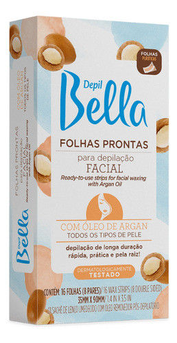 Depilatorio Depil Bella Folhas Prontas Facial Argan 16fls 0