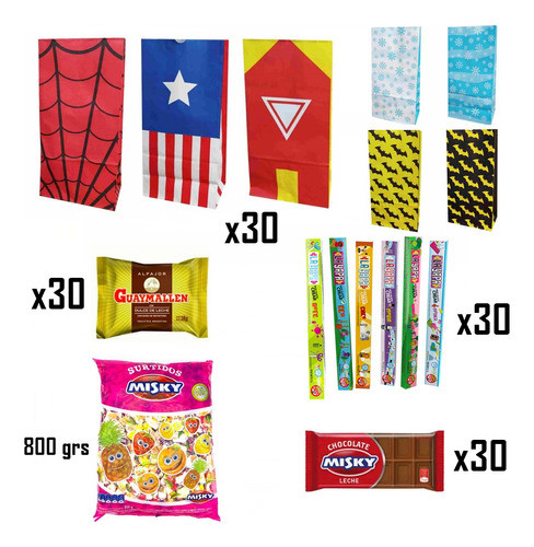 Combo Golosinera Tematico Premium Cumpleaños X30 Golosinas 1