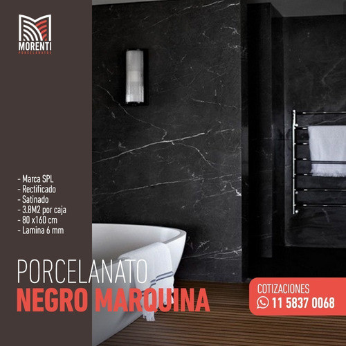 Porcelanato Spl Negro Marquina Sat. 80x160 1ra Cal 0