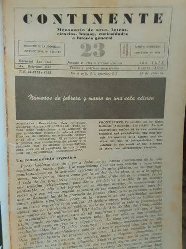 Continente N° 23  -  N° 24 - Número Doble Feb Mar 1949 1