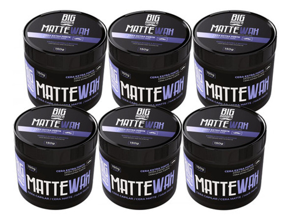 Cera Modeladora Matte Wax Big Barber 150g Efeito Seco 6 Unid 0