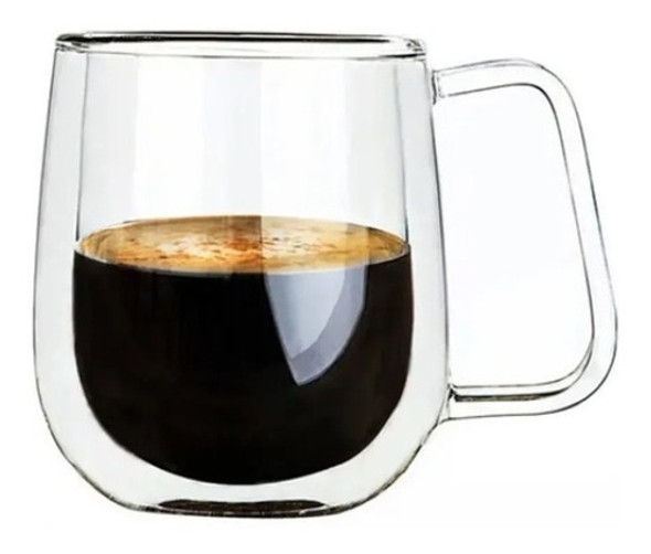 2 Tazas De Vidrio Doble Pared Aislamiento C/ Asa Té Café 1
