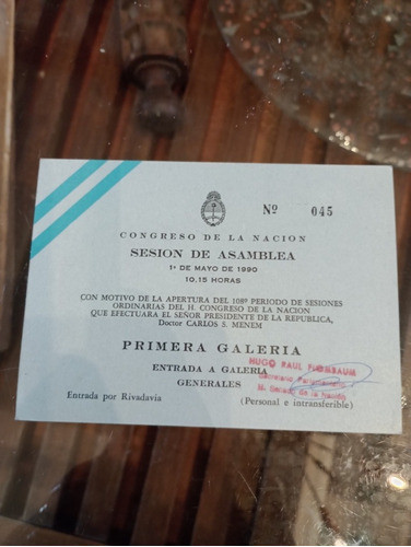 Entradas 108 Periodo De Sesiones Primera De Carlos Menem 1