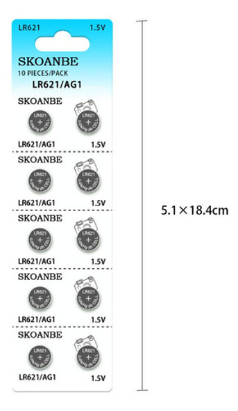 Skoanbe 10 Pilas De Reloj Lr621 Ag1 Sr621sw 364 Lr60 164 1.5 1