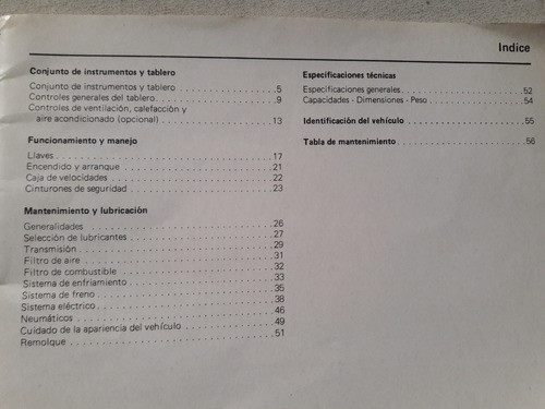 Manual De Instrucciones Volkswagen Gacel Gl Gs Julio De 1985 1