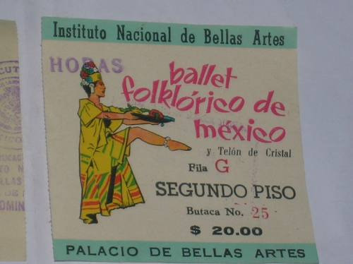 Lote Entradas Ballet Folklorico Mexico 1964 Bellas Artes 1