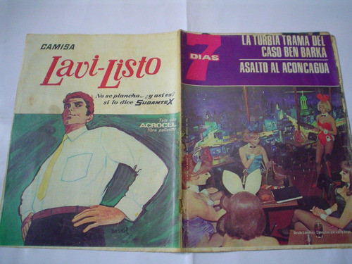 Revista 7 1966 Dias Conejitas Play Boys Ben Barka Aconcagua 0