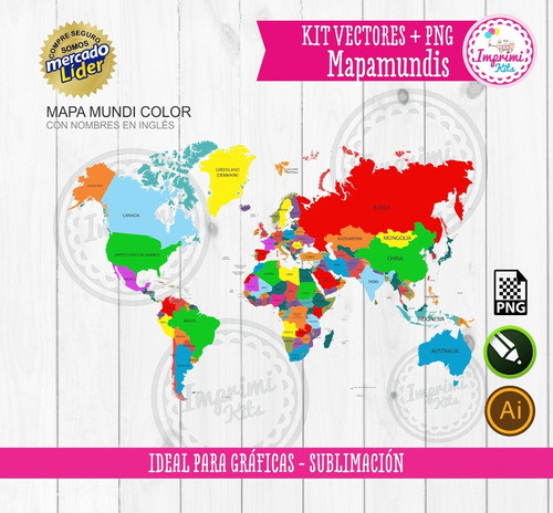 Kit Mapamundi Imprimible Vector Sublimación Vectores Pdf Png 1
