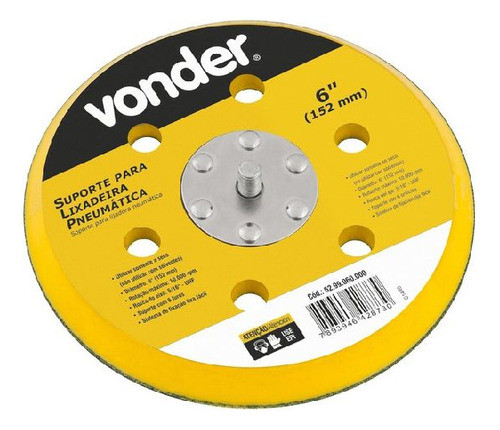 Suporte Para Lixa Para Lixadeira Pneumática Lp 610 Vonder 0