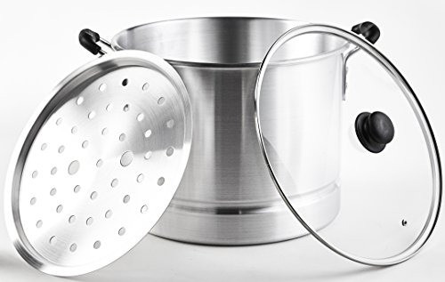 Imusa Usa Mexicana420 Steamer Con Tapa De Vidrio 20quart Sil 1