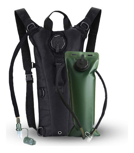 Mochila Negra Senderismo Ligera Pack Hidratacion 3l 0