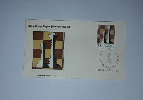 Sobre Primer Día Emisión 1978 Juegos Olímpicos Ajedrecístico 0