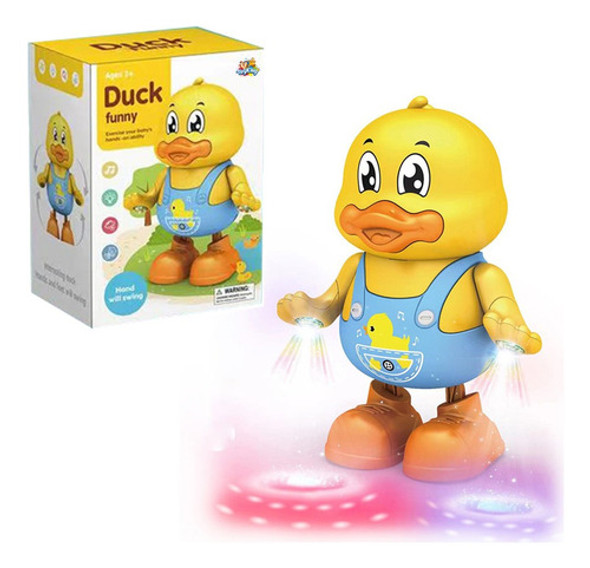 Boneco Patinho Dançarino Musical Com Som E Luzes Muito Fofo 0