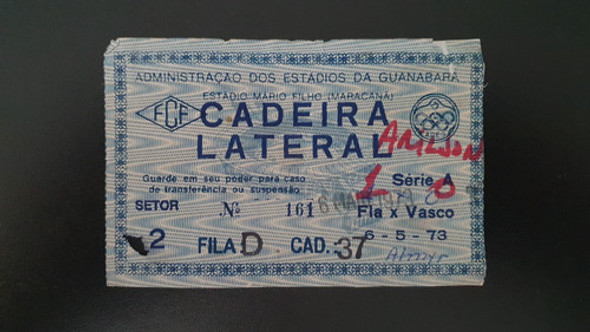 Ingresso Futebol Final Taça Gb 1973 Vasco X Flamengo Campeão 0