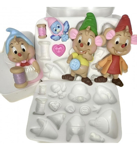 Molde De Silicone Acessorios E Personagens Da Cinderela M2 0