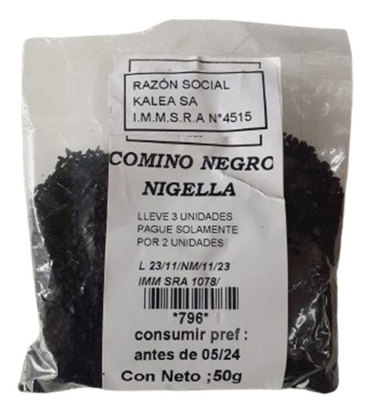 Comino Negro En Grano Nigella 50gr. Lleve 3 Pague 2. 0