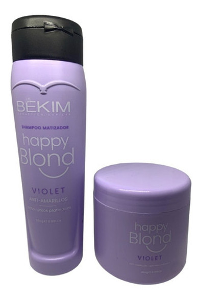 Kit Shampoo Y Máscara Matizadora Happy Blond Bekim Violeta 1 Kit Shampoo Y Máscara Matizadora Happy Blond Bekim Violeta 1