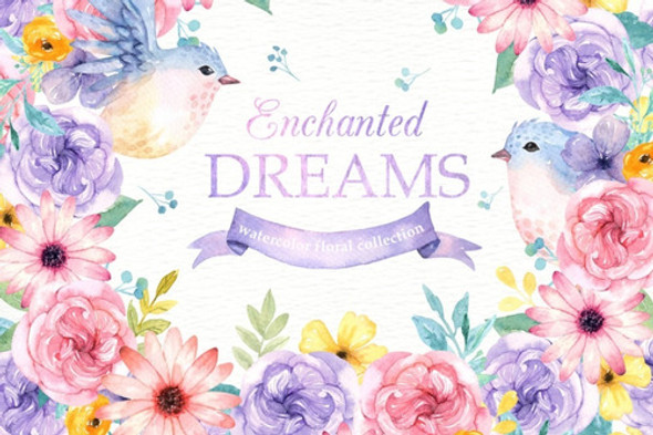 Kit Imagenes Png Cliparts Flores Moradas Rosas Acuarela Es69 0