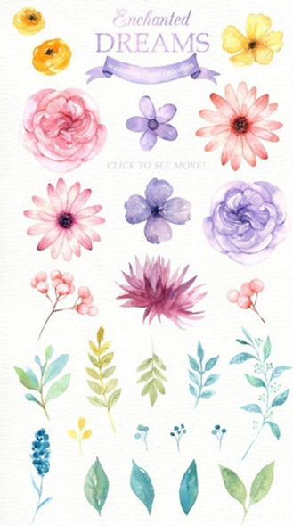 Kit Imagenes Png Cliparts Flores Moradas Rosas Acuarela Es69 1