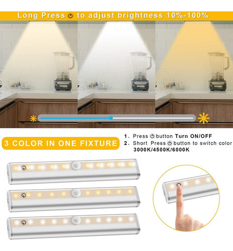 Luz Led Gabinete Recargable Control Remoto 20led  4 Unidades 1