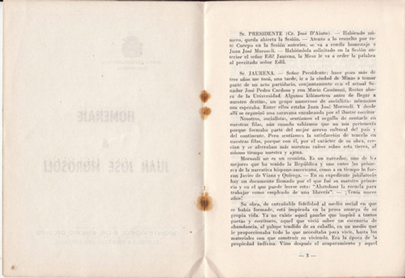 1958 Juan Jose Morosoli Homenaje De La Junta Departamental 1