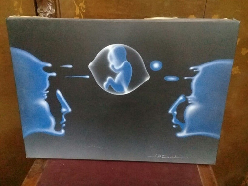 Óleo Sobre Tela Del Autor Cacciola.  Trilogía De Creación 1