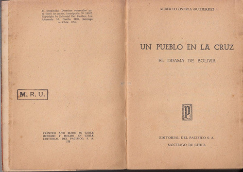 1956 Drama De Bolivia Ostria Gutierrez Un Pueblo En La Cruz 1