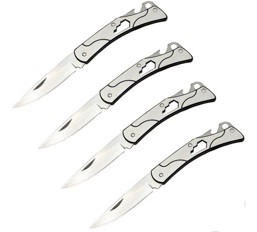 Set De 4 Cuchillos Plegables De Bolsillo De Acero 0
