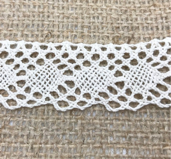 Puntilla Bolillo De Algodón 30 Mm Ancho X 1 Mtr Crudo - B4 0