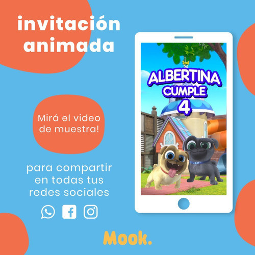 Puppy Dog Pals Invitación Animada En Video Digital 1