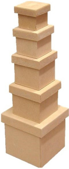 5 Caja Cubo Fibrofacil Con Tapa Lisa 10 X 10 X 10 Cm 0