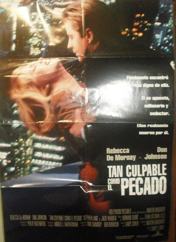 Afiche Original De La Película Tan Culpable Como El Pecado 0