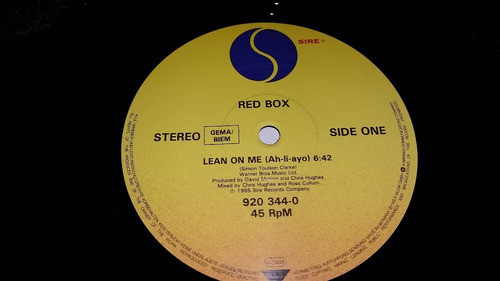 Red Box Lean On Me Vinilo Maxi Europe 1985 Muy Buen Tema 1