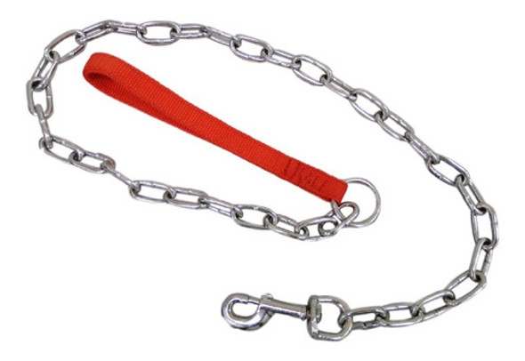 Cadena Niquelada Con Manija Para Perros Y Mascotas Chicas 0