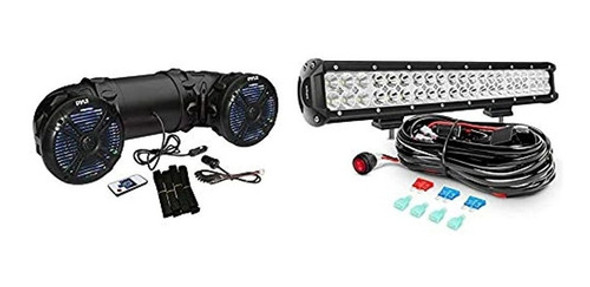 Pyle Marine Altavoces Alimentados Por Atv - 4.0 Bluetooth In 0