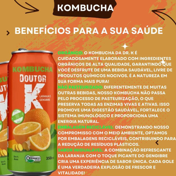 Kombucha Laranja E Gengibre Dr. K Orgânico - 350ml 1