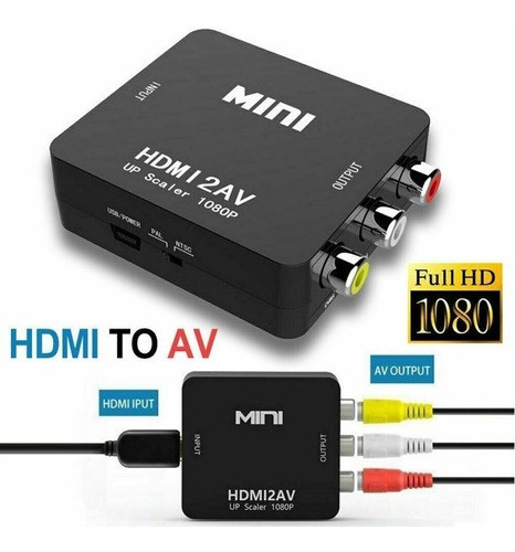Conversor Hdmi A Rca Video Compuesto Notebook A Tv Tubo Tda 1