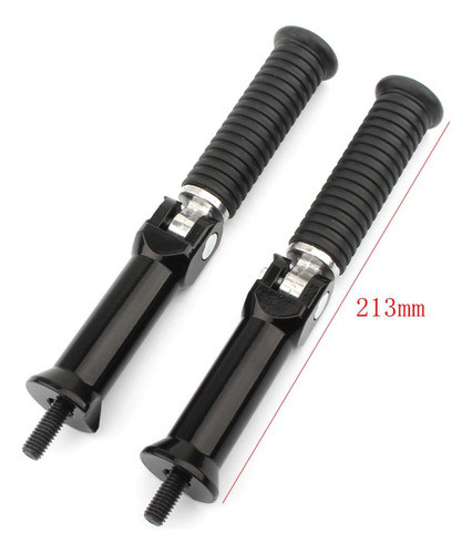 2 Peça Passageiro Traseiro Pé Pegs Footpegs Pedal Preto 1