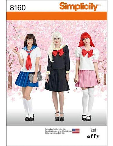 Simplicidad 8160 Anime Cosita De La Escuela Cosplay Patrón D 0