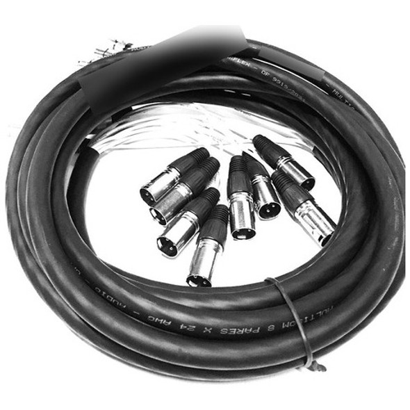 Multi Cabos Com Conectores Xlr 8 Vias - 27 Metros 1