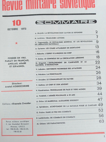 6 Revistas Soviet Military Review N.2,5,7,8,9 Y 10-año 1973 1