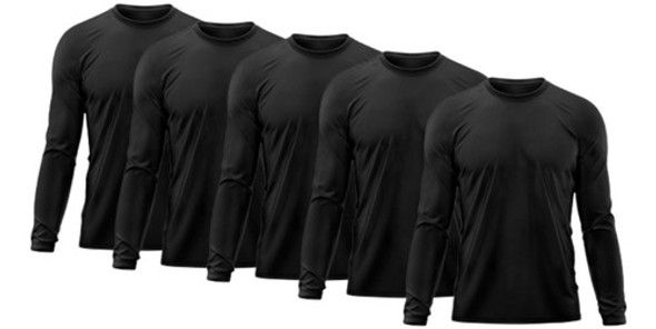 Kit 5 Camisetas Fitness - Secagem Rápida Uv 0 Kit 5 Camisetas Fitness - Secagem Rápida Uv 0