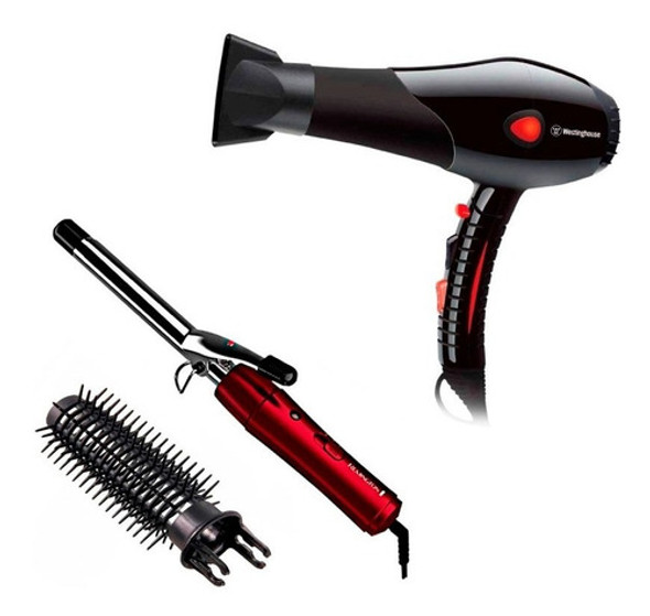 Combo Secador De Pelo Westinghouse 2000 W+ Buclera Remington 0