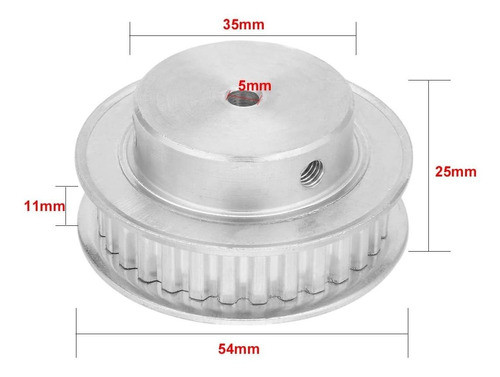 Polea De Correa De Distribucoin De Aluminio | 5mm Diametro 1